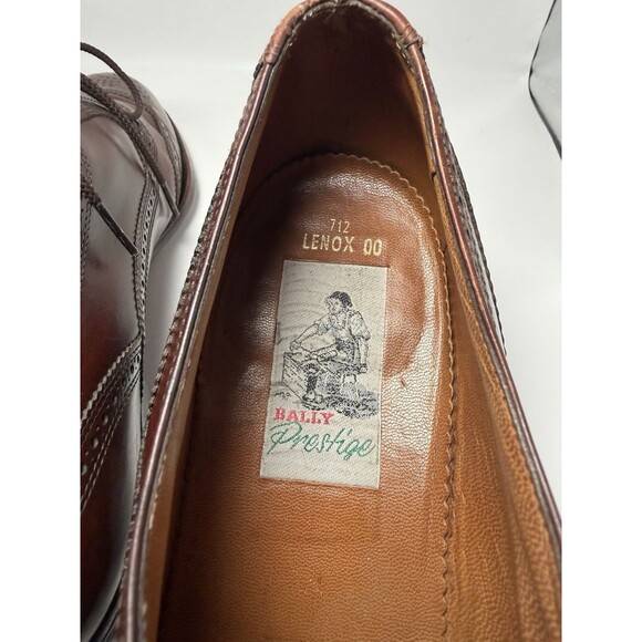 Bally Prestige Lenox 712 00 Full Brogue Wingtip Oxfords Men Size 12 D - Picture 6 of 7